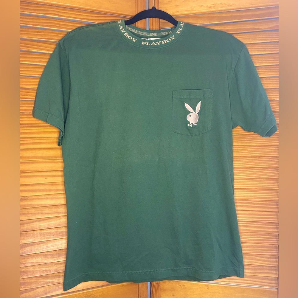 Playboy By Pacsun Logo Pocket T-shirt Men Small
Green Short Sleeve